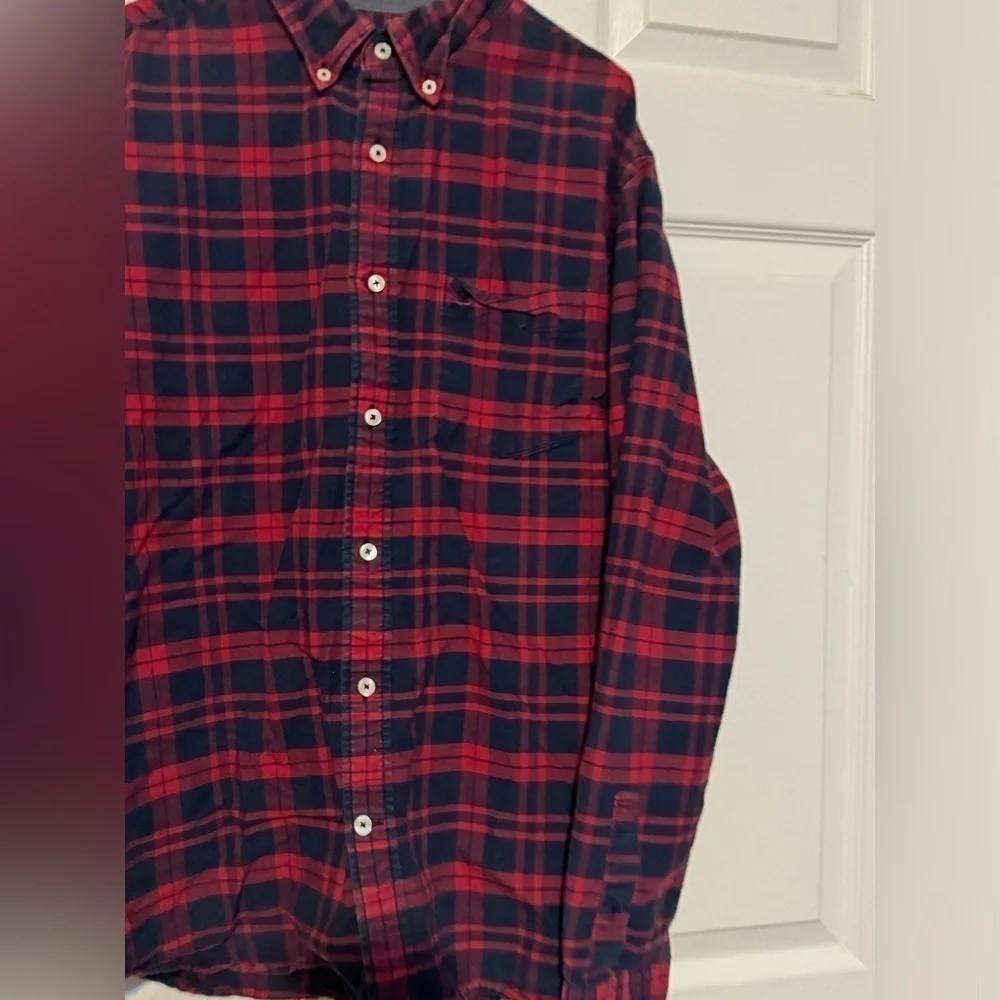 American Eagle Buffalo Check Plaid Midweight Flannel Shirt Mens Large Outdoors